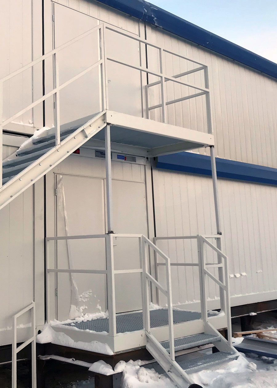 Варианты лестниц КОНТЕЙНЕКС для двухэтажных блок-контейнеров